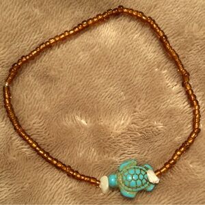 ⭐️Women’s hand beaded anklet 💙🐢